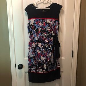 Red, white, and blue floral dress